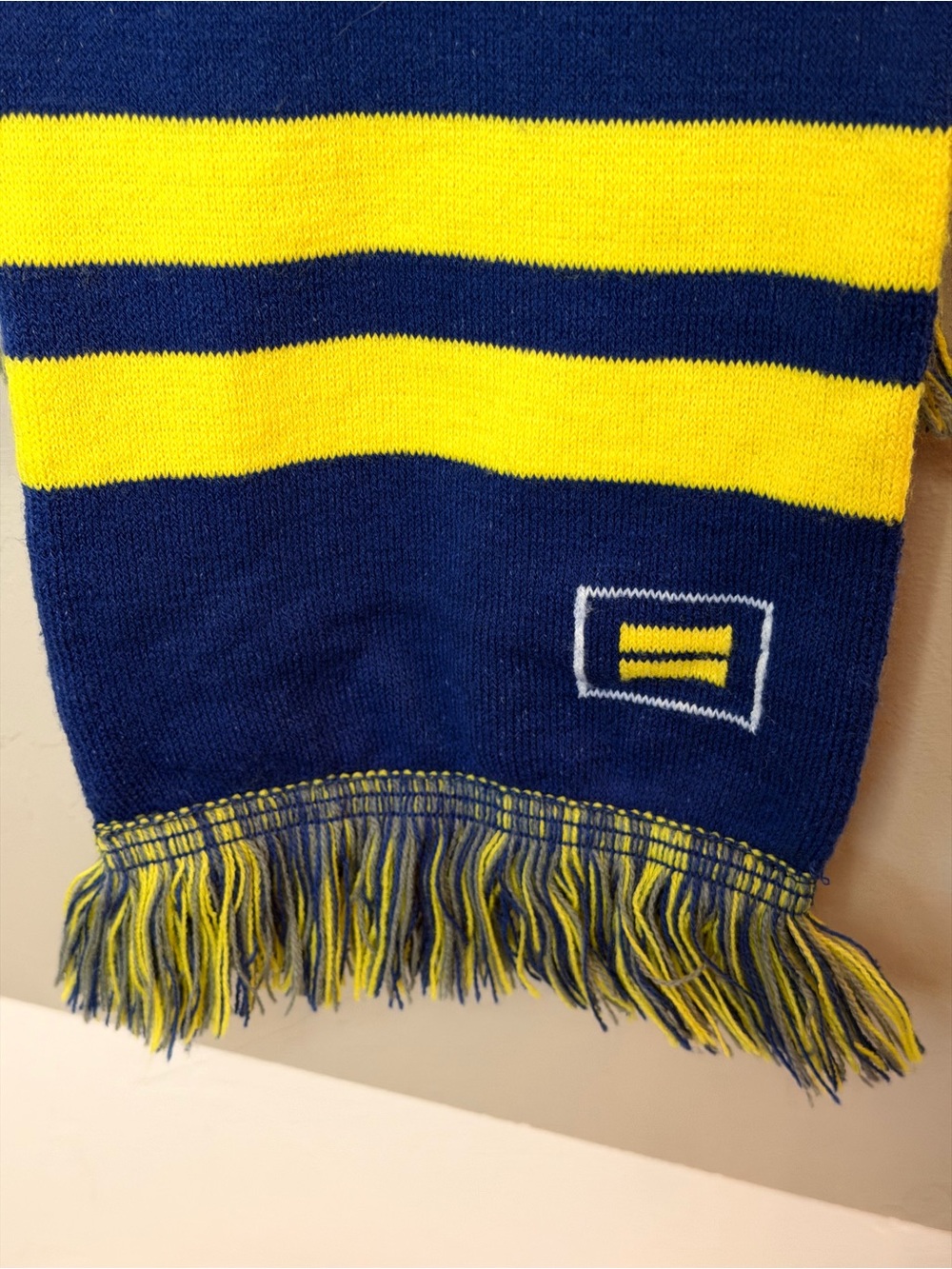 Human rights campaign Navy and Yellow Men's Knit Scarf